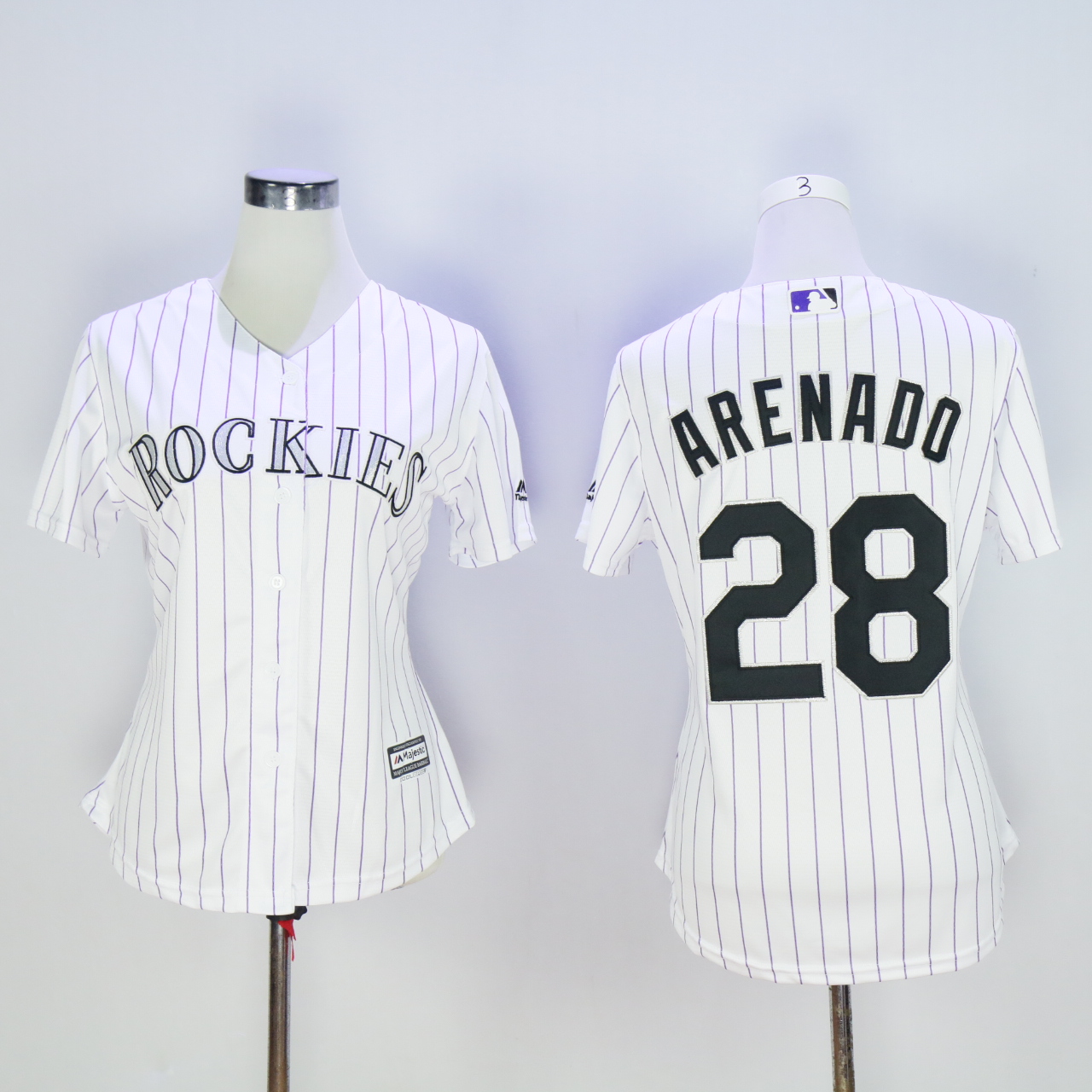 Women Colorado Rockies #28 Arenado White MLB Jerseys